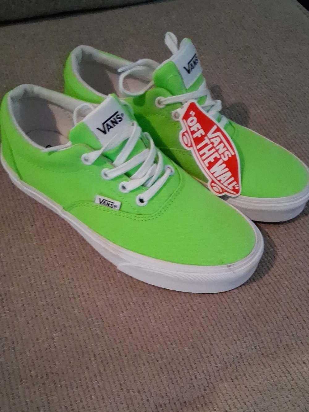 Vans Neon Green Low-Top Canvas Sneakers